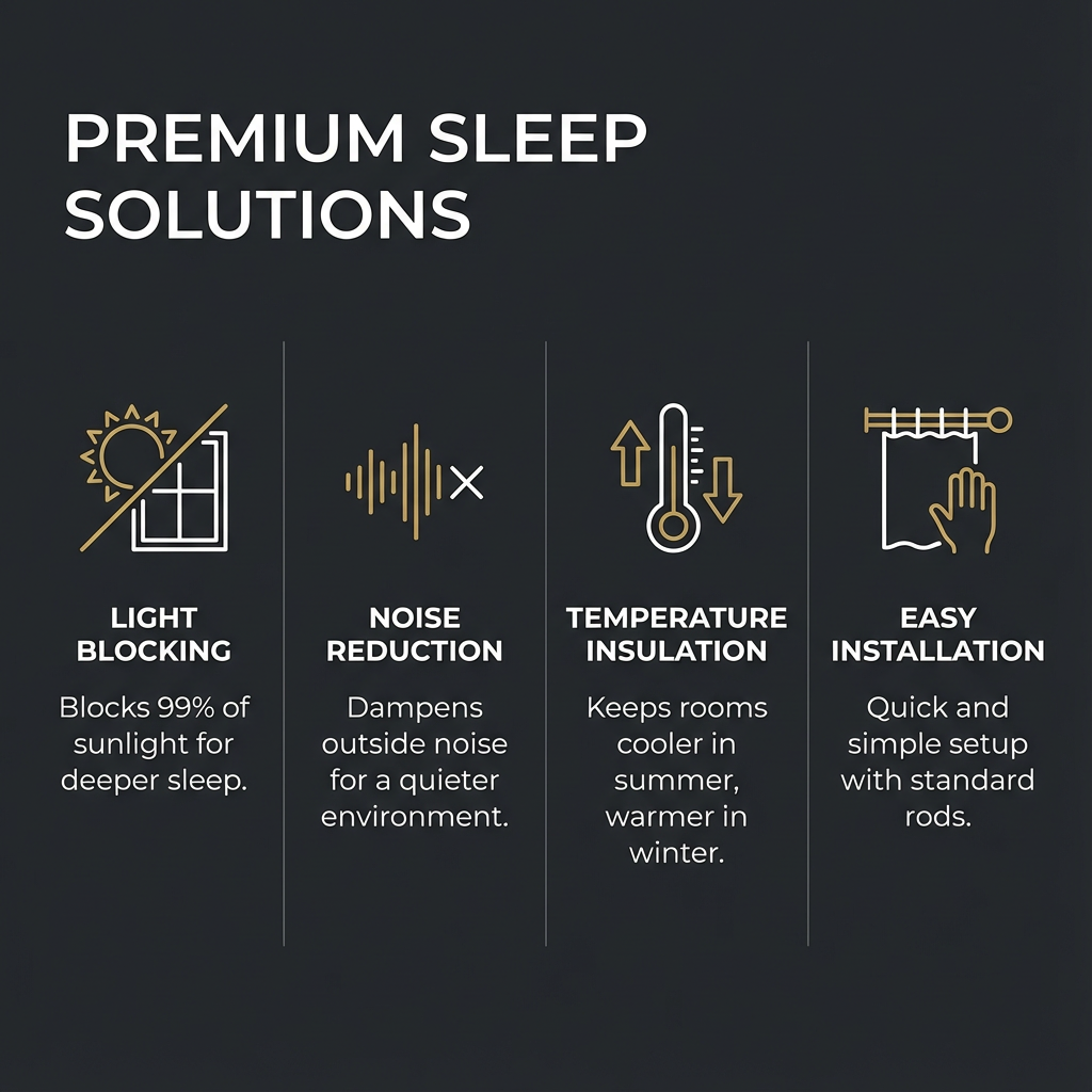 Blackout Sleep Curtains (2 Panels Included) – Complete Light Blocking for Deeper Sleep